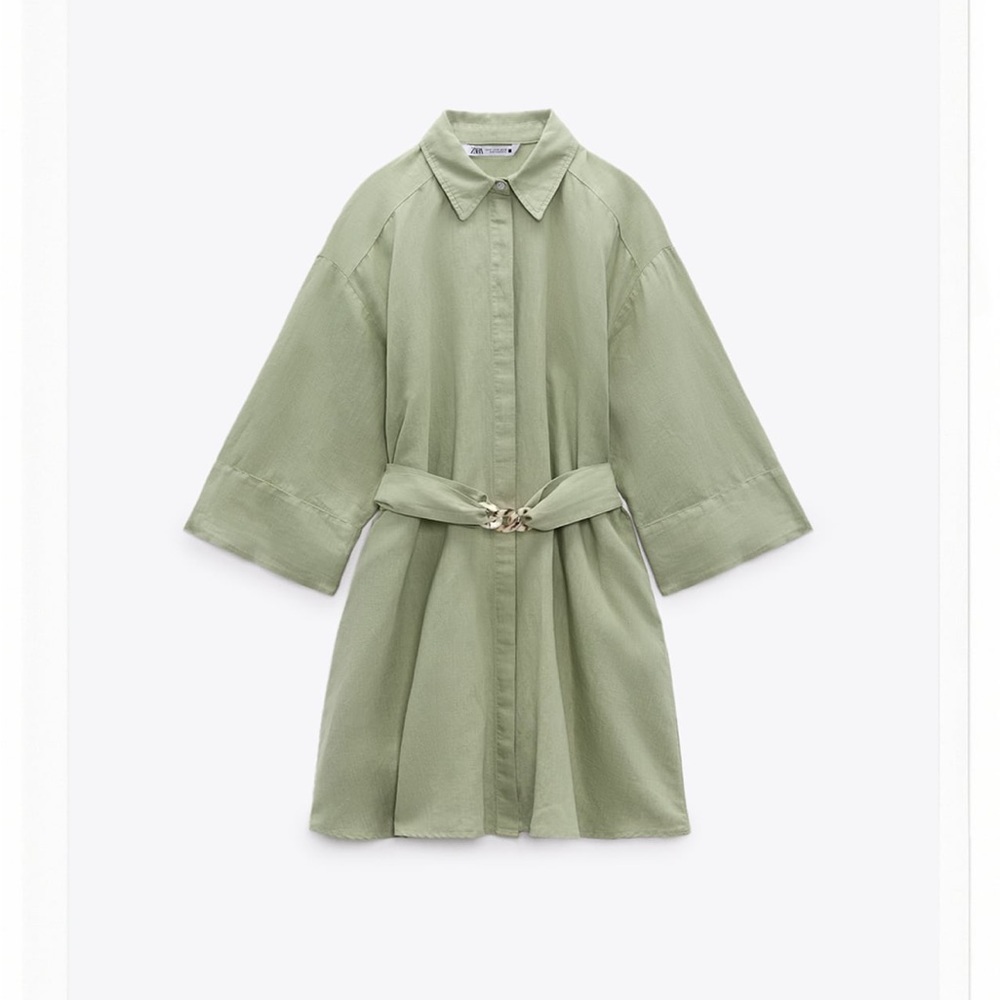 Zara Linen Blend Shirtdress